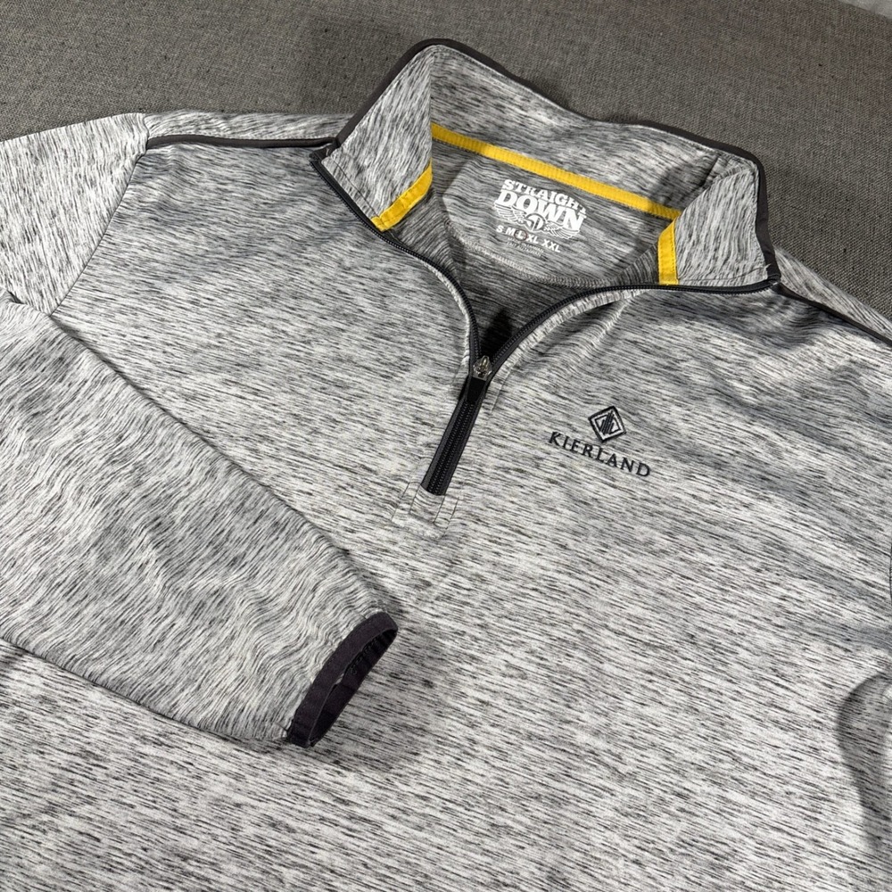 Straight Down Quarter Zip Pullover Mens Large Grey Heather Kierland Golf Top